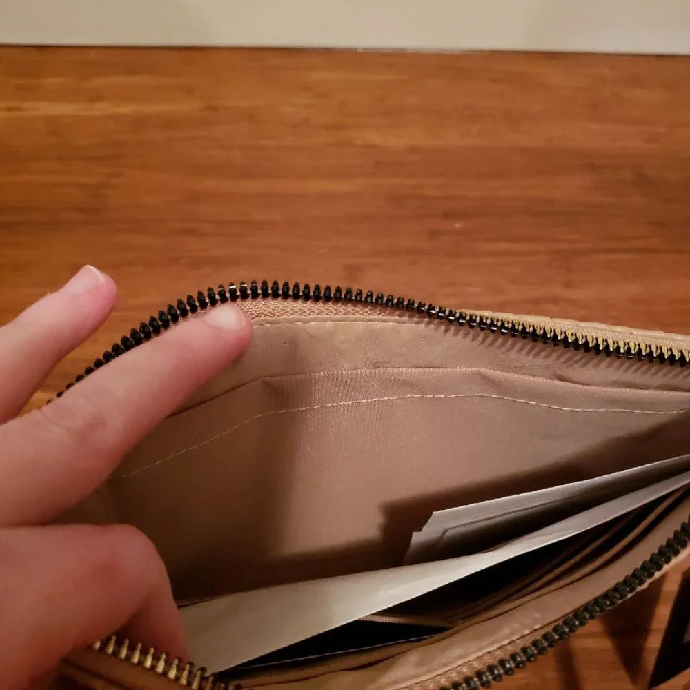 Tan Faux Woven Wristlet - Jones New York